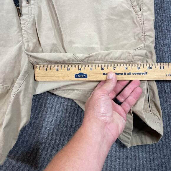 Eddie Bauer Casual Chino Shorts Men's Large Beige Stretch Waist Draw Zip Pockets - Picture 5 of 12